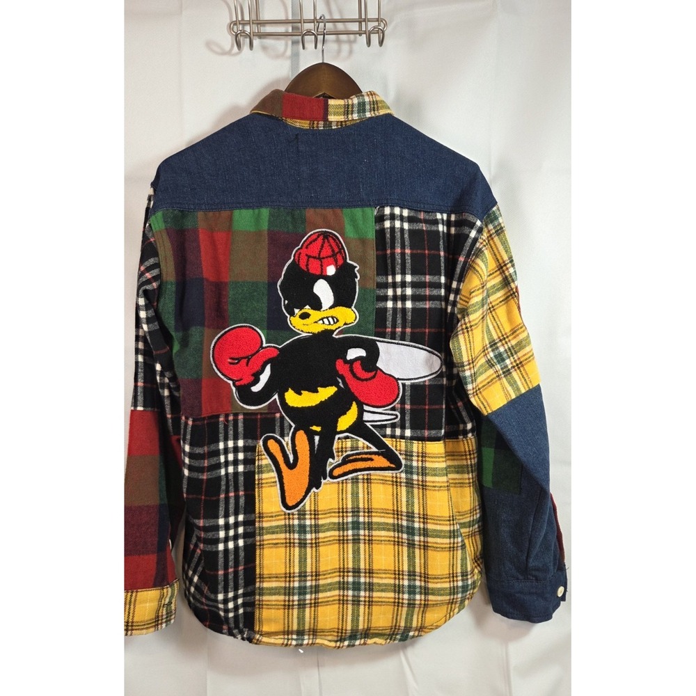 Reason Men's Plaid Funky Plaid Patchwork Jacket Boxing Bee Small Roomy